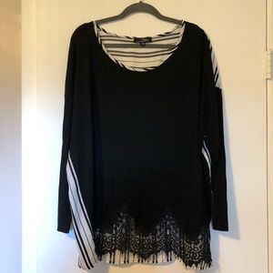 Striped lace top